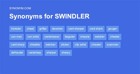 synonyms for swindler|swindle synonym crossword.